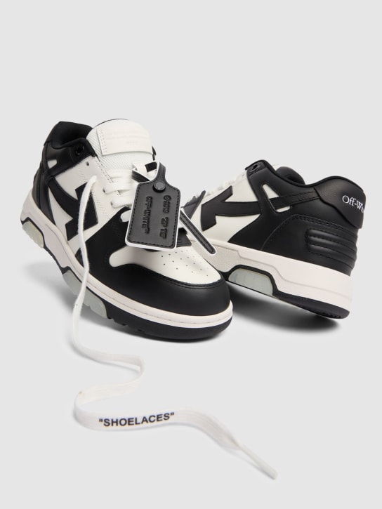 Off-White: 30mm Out Of Office leather sneakers - White/Black - women_1 | Luisa Via Roma