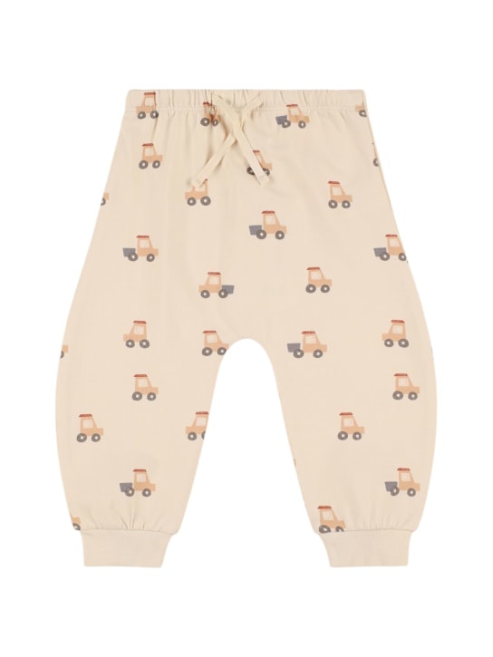 Quincy Mae: Printed organic cotton sweatpants - White - kids-girls_0 | Luisa Via Roma
