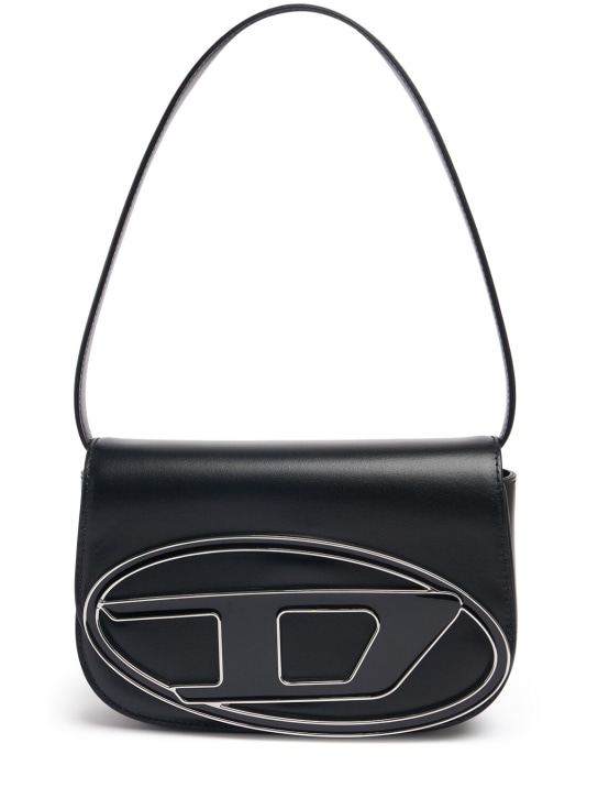 Diesel: 1DR leather shoulder bag - Black - women_0 | Luisa Via Roma