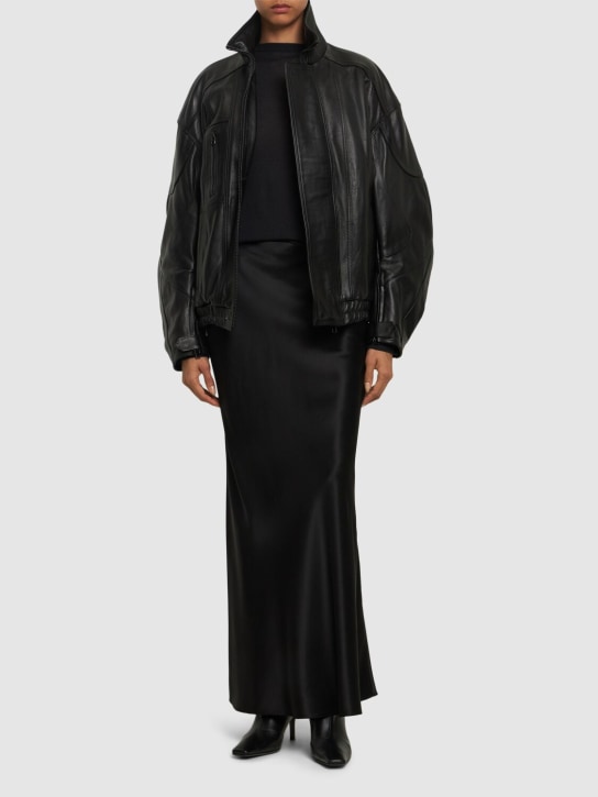 MANOKHI: Adwa leather jacket - Siyah - women_1 | Luisa Via Roma
