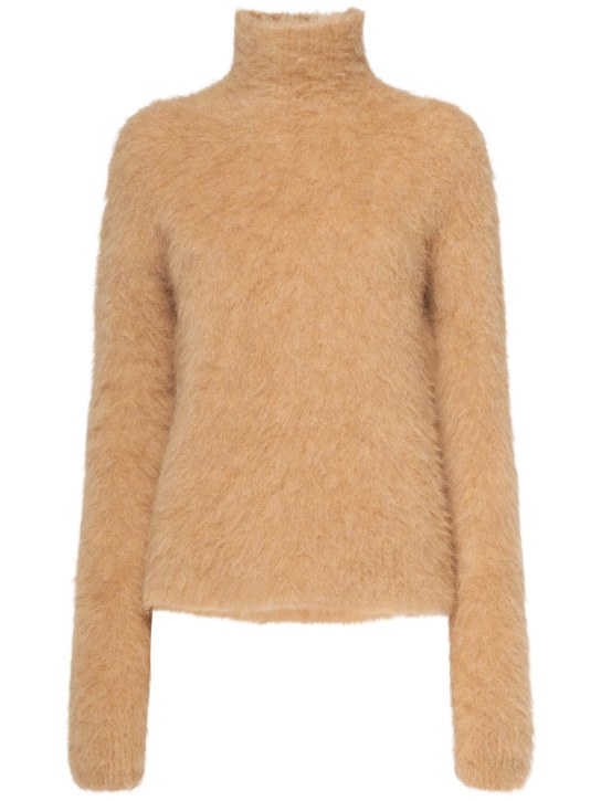 Sportmax: Elgar fluffy alpaca blend knit sweater - women_0 | Luisa Via Roma
