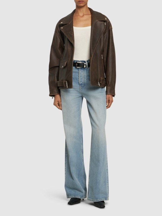MANOKHI: Kaisa leather jacket - Brown - women_1 | Luisa Via Roma