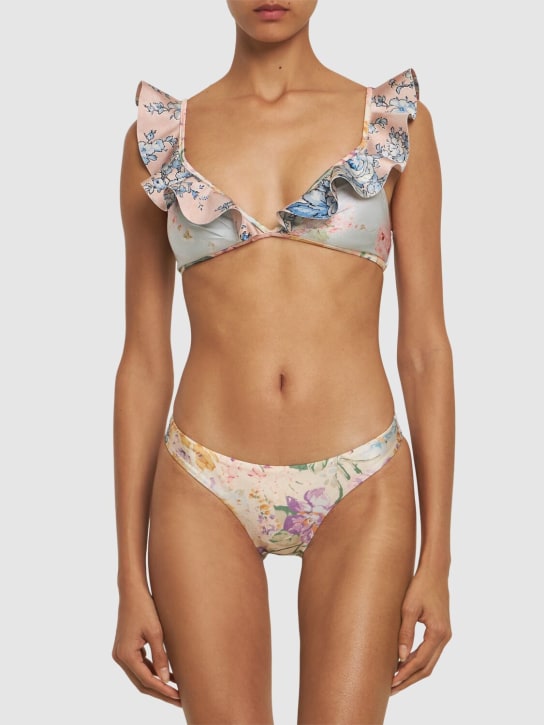 Zimmermann: Halliday lycra printed bikini bottom - Pembe/Renkli - women_1 | Luisa Via Roma