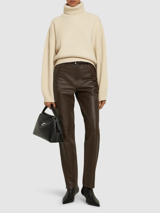 Toteme: Ribbed wool blend turtleneck sweater - women_1 | Luisa Via Roma