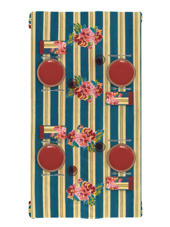 LISA CORTI: Set of 4 Queen Striped Bouquet napkins - Multicolor - ecraft_1 | Luisa Via Roma