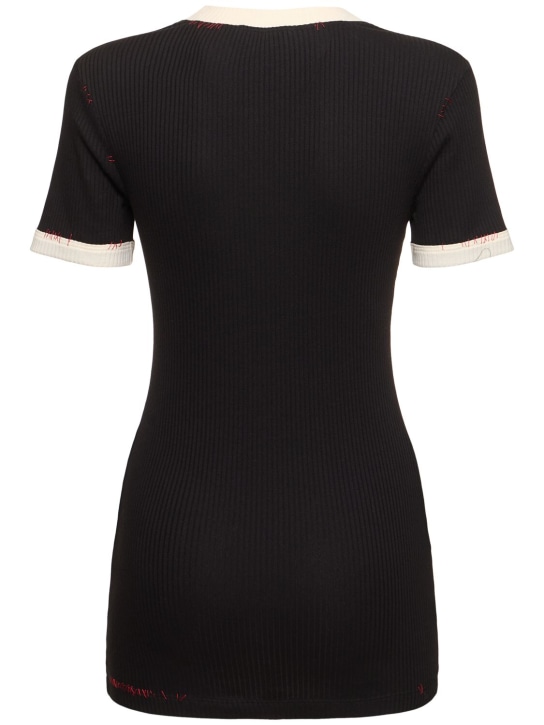 Marni: Ribbed jersey short sleeve t-shirt - women_4 | Luisa Via Roma