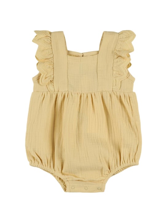 Quincy Mae: Organic cotton bodysuit - Yellow - kids-girls_0 | Luisa Via Roma