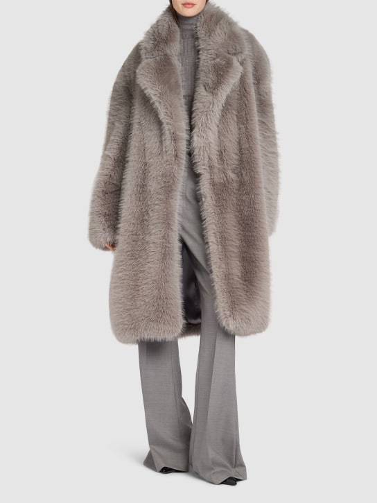 Sportmax: Manico faux fur coat - Gri - women_1 | Luisa Via Roma