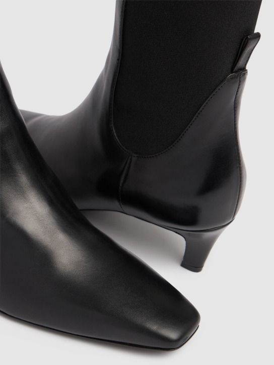 Toteme: 50mm Leather ankle boots - Black - women_3 | Luisa Via Roma