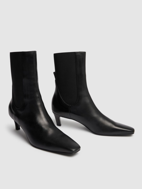Toteme: 50mm Leather ankle boots - Black - women_2 | Luisa Via Roma