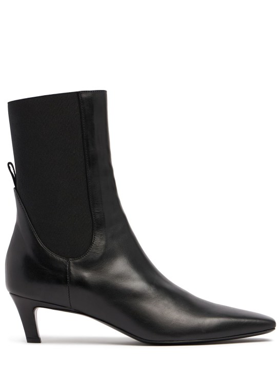 Toteme: 50mm Leather ankle boots - Black - women_0 | Luisa Via Roma