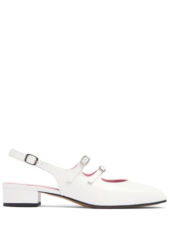 Carel: 20mm Peche patent leather slingbacks - White - women_0 | Luisa Via Roma