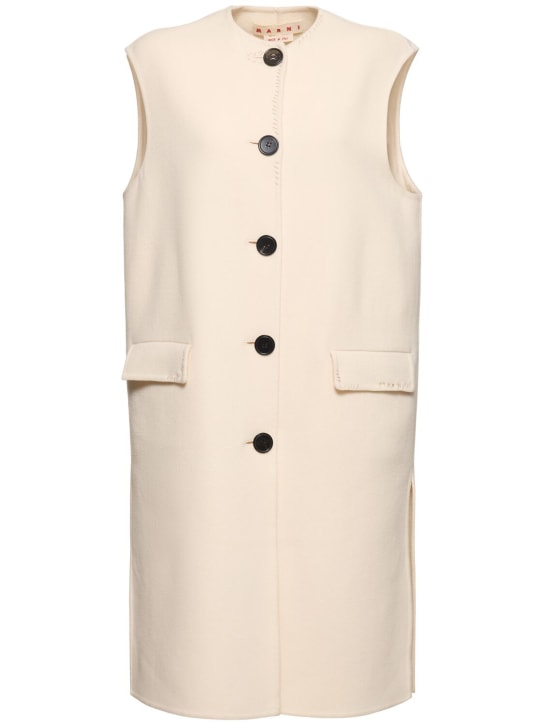 Marni: Wool blend midi vest dress - Ivory - women_0 | Luisa Via Roma