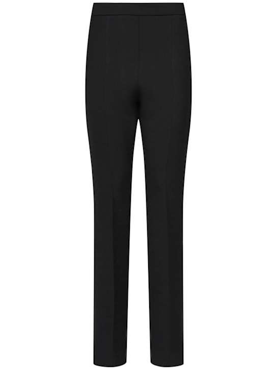 Sportmax: Pantaloni vita alta Teoria in misto lana - Nero - women_0 | Luisa Via Roma