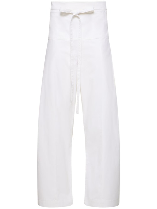 Matteau: Pantalones anchos de algodón - Blanco - women_0 | Luisa Via Roma