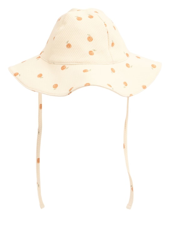 Quincy Mae: Printed nylon bucket hat - Beyaz - kids-girls_0 | Luisa Via Roma