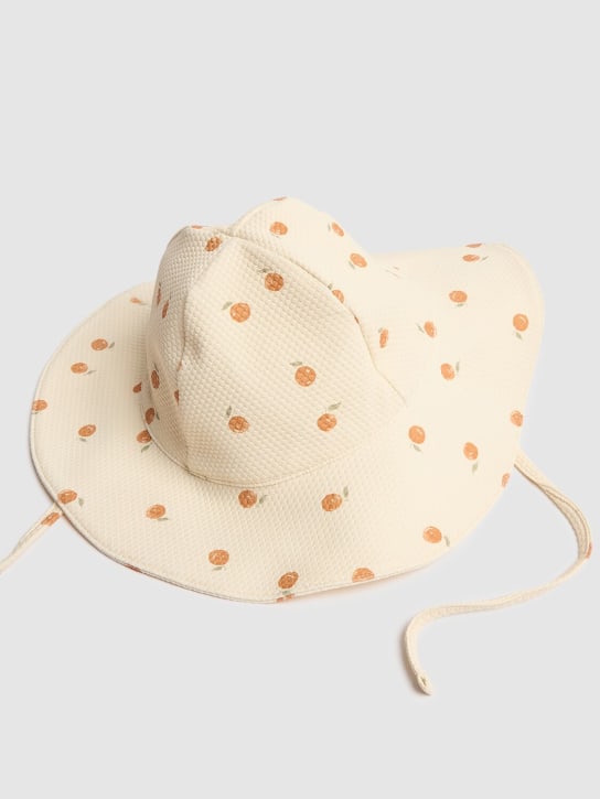 Quincy Mae: Printed nylon bucket hat - White - kids-girls_1 | Luisa Via Roma