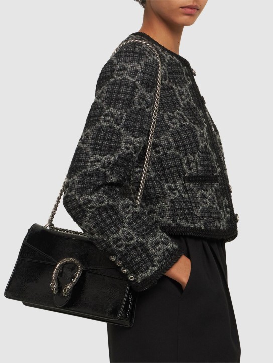 Gucci: Dionysus leather shoulder bag - 黑色 - women_1 | Luisa Via Roma