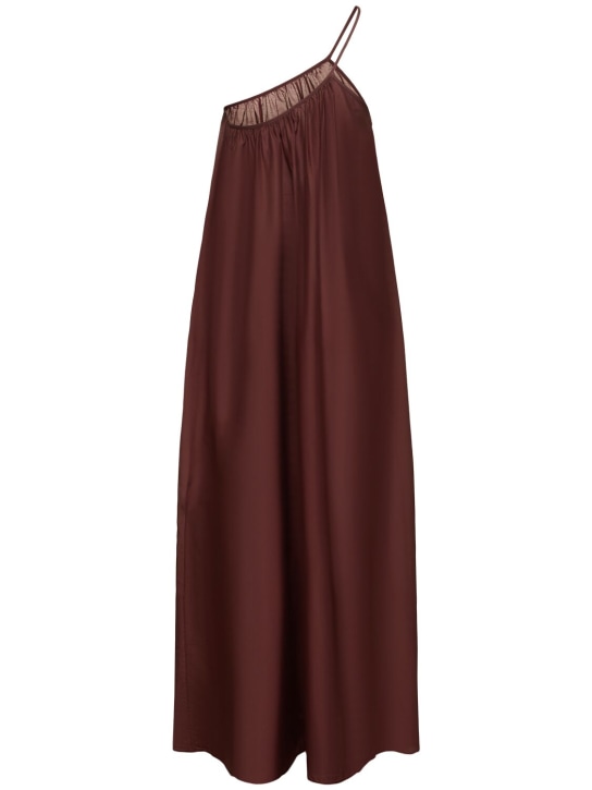 Matteau: Cotton & silk one shoulder long dress - women_4 | Luisa Via Roma