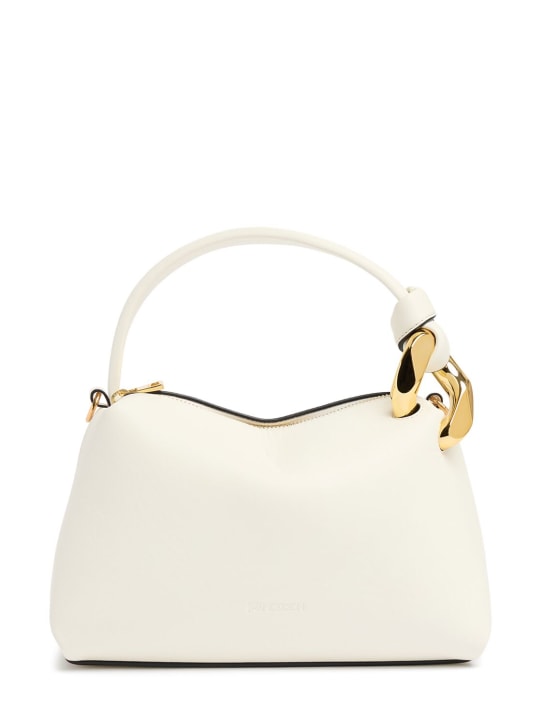 JW Anderson: Small Corner leather top handle bag - Off White - women_0 | Luisa Via Roma