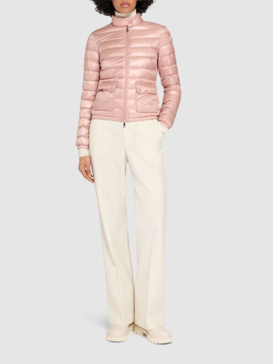 Moncler: Lans 쇼츠 다운 재킷 - 핑크 - women_1 | Luisa Via Roma