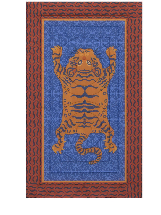 LISA CORTI: Tibetan Tiger Junior绗缝毯子 - 蓝色 - ecraft_0 | Luisa Via Roma