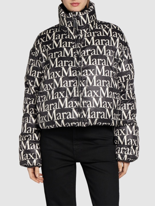 Max Mara: Seici 워터프루프 다운 티넥 재킷 - 블랙 - women_1 | Luisa Via Roma