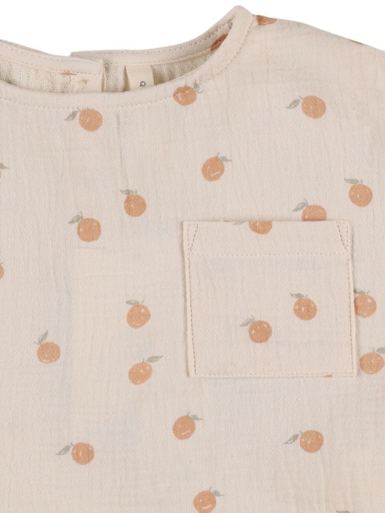 Quincy Mae: Printed organic cotton t-shirt & shorts - White - kids-boys_1 | Luisa Via Roma