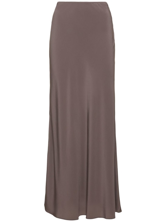 Matteau: Silk elastic long skirt - Taupe Grey - women_0 | Luisa Via Roma