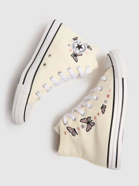 Converse: Sneakers à lacets en toile Chuck Taylor - Blanc - kids-girls_1 | Luisa Via Roma