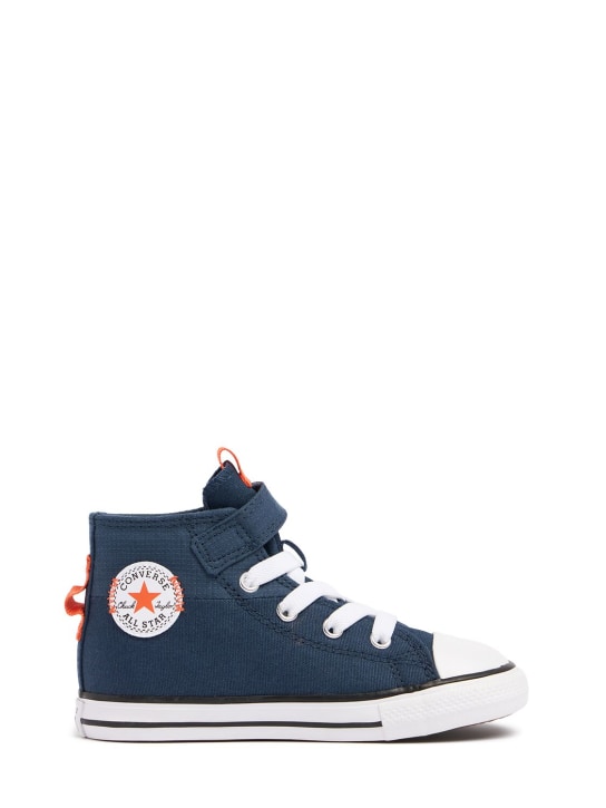 Converse: Sneakers à lacets en toile Chuck Taylor - Bleu Foncé - kids-girls_0 | Luisa Via Roma