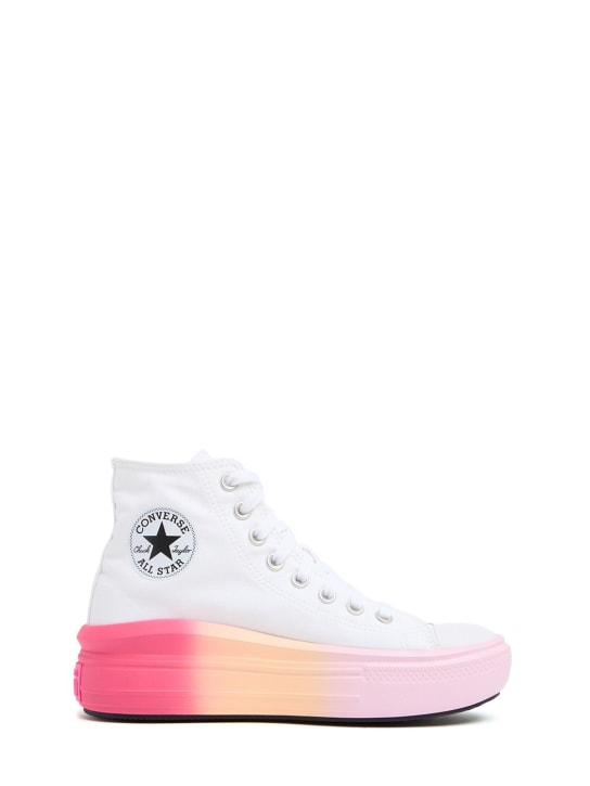 Converse: Chuck Taylor canvas lace-up sneakers - White/Multi - kids-girls_0 | Luisa Via Roma