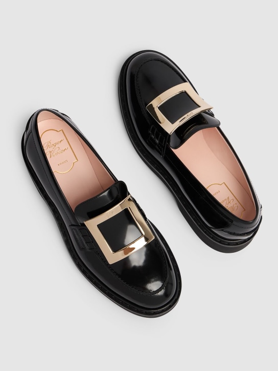 Roger Vivier: 25mm hohe Loafer aus Leder „Viv Rangers“ - Schwarz - women_1 | Luisa Via Roma