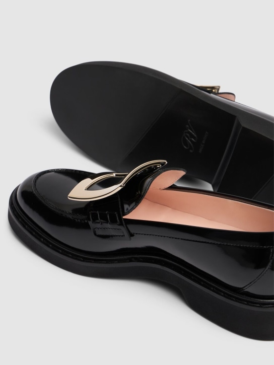 Roger Vivier: 25mm Viv Rangers leather loafers - Black - women_4 | Luisa Via Roma
