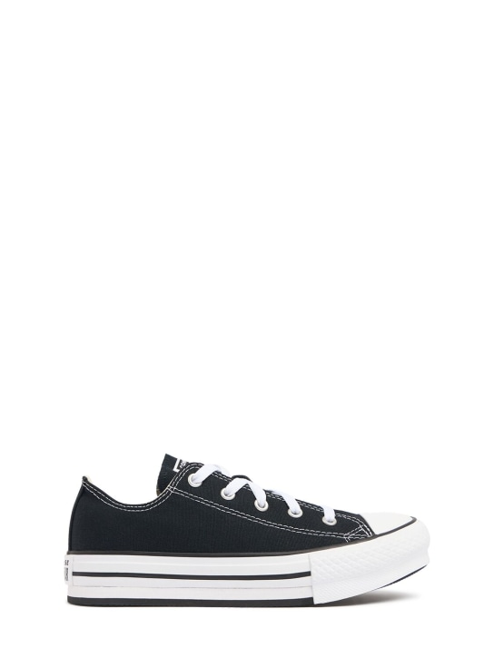 Converse: Chuck Taylor canvas lace-up sneakers - Black - kids-girls_0 | Luisa Via Roma
