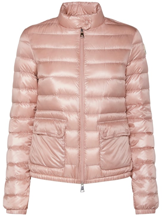 Moncler: Lans 쇼츠 다운 재킷 - 핑크 - women_0 | Luisa Via Roma