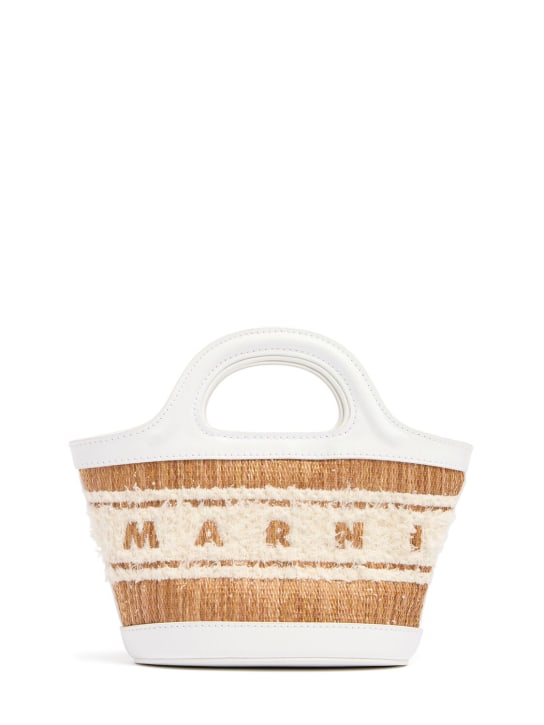 Marni: Mikro Handtasche aus Jacquard „Tropicalia“ - Ecru/Weiß - women_0 | Luisa Via Roma