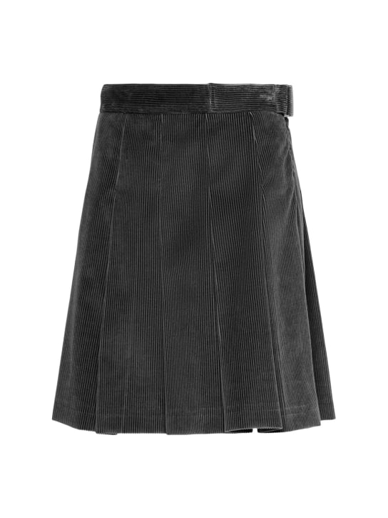 Weekend Max Mara: Zucca corduroy mini skirt - Nero - women_0 | Luisa Via Roma