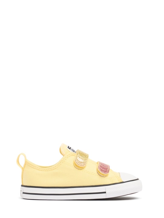 Converse: Chuck Taylor canvas strap sneakers - Light Yellow - kids-girls_0 | Luisa Via Roma