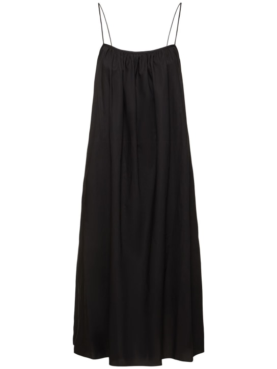 Matteau: Robe longue en popeline de coton - Noir - women_0 | Luisa Via Roma