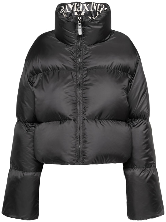 Max Mara: Seici waterproof down t-neck jacket - Black - women_0 | Luisa Via Roma