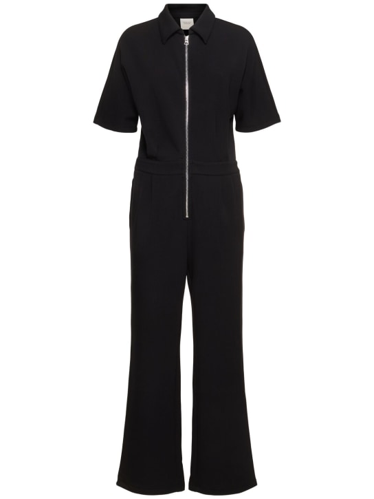 Varley: Corrine viscose blend jumpsuit - Black - women_0 | Luisa Via Roma