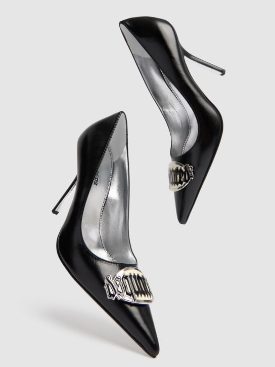 Dsquared2: 100毫米Gothic皮革高跟鞋 - 黑色 - women_1 | Luisa Via Roma