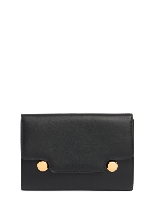 Marni: Bumbag leather belt bag - Black - women_0 | Luisa Via Roma
