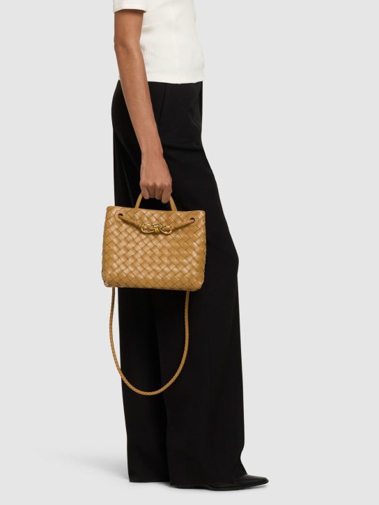 Bottega Veneta: Small Andiamo leather top handle bag - Dark Praline - women_1 | Luisa Via Roma