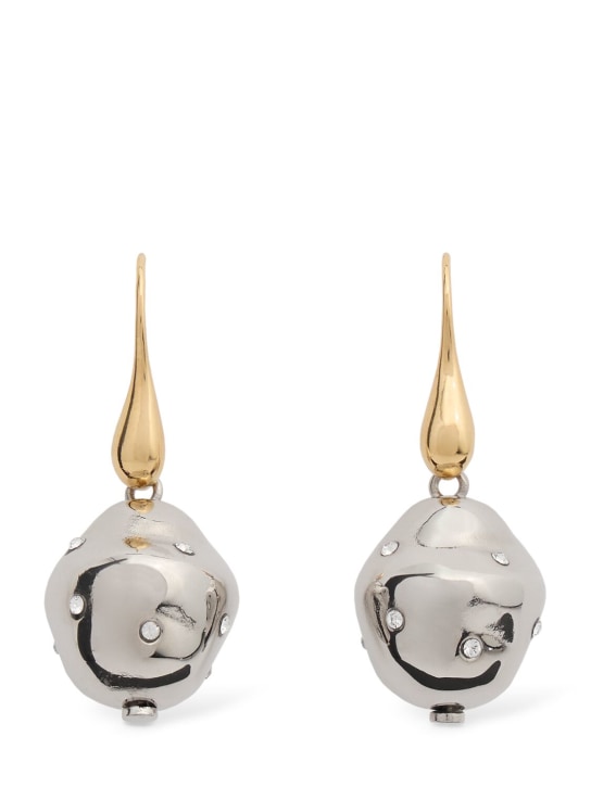 Marni: Crystal drop earrings - Silver/Gold - women_0 | Luisa Via Roma