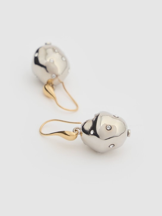 Marni: Crystal drop earrings - Silver/Gold - women_1 | Luisa Via Roma