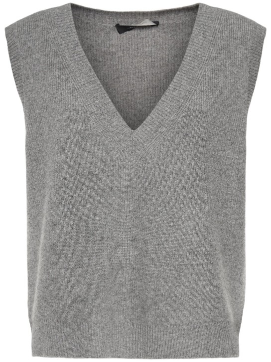 Weekend Max Mara: Dolce cashmere knit vest - Grey - women_0 | Luisa Via Roma