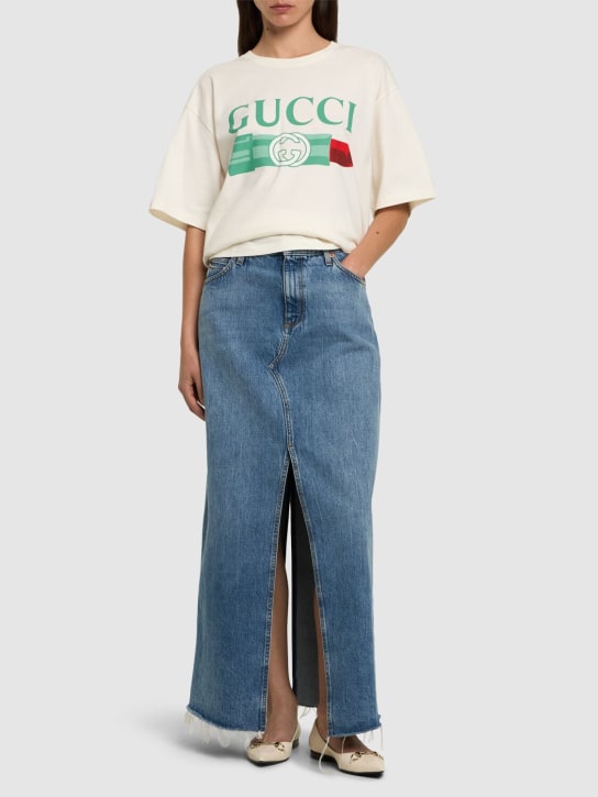 Gucci: G-Loved オーバーサイズコットンTシャツ - サンライト - women_1 | Luisa Via Roma