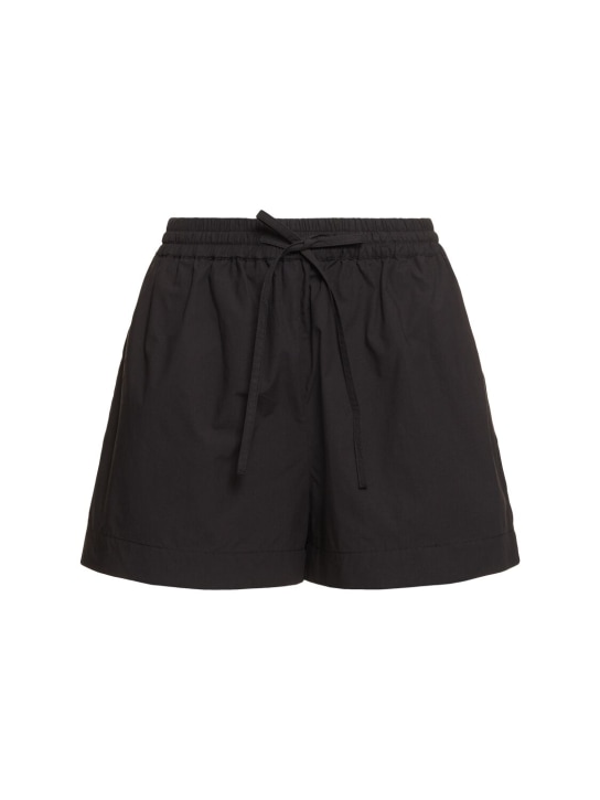 Matteau: Cotton elastic shorts - Black - women_0 | Luisa Via Roma
